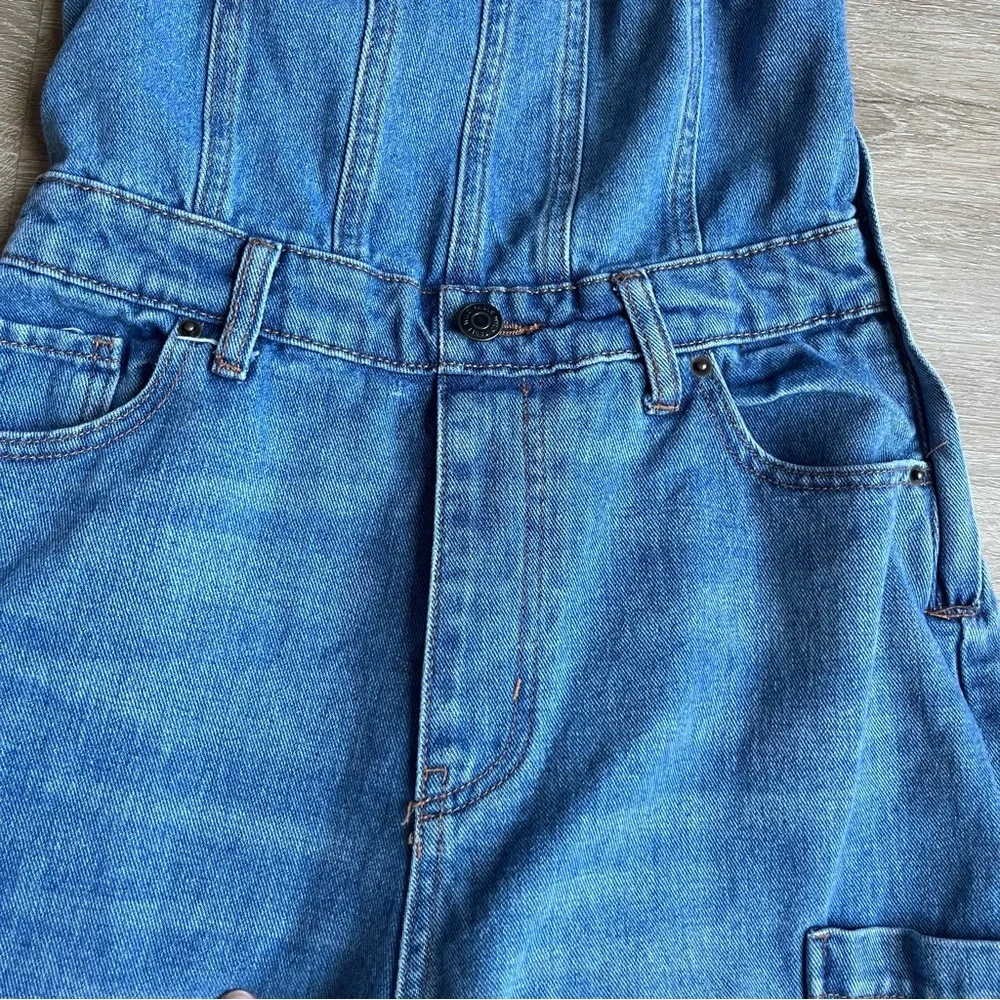 wild fable Strapless Light Blue Denim Jumpsuit